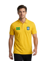 Brazil National Team Carnival Gold Elite Fan Polo Shirt - Image 2